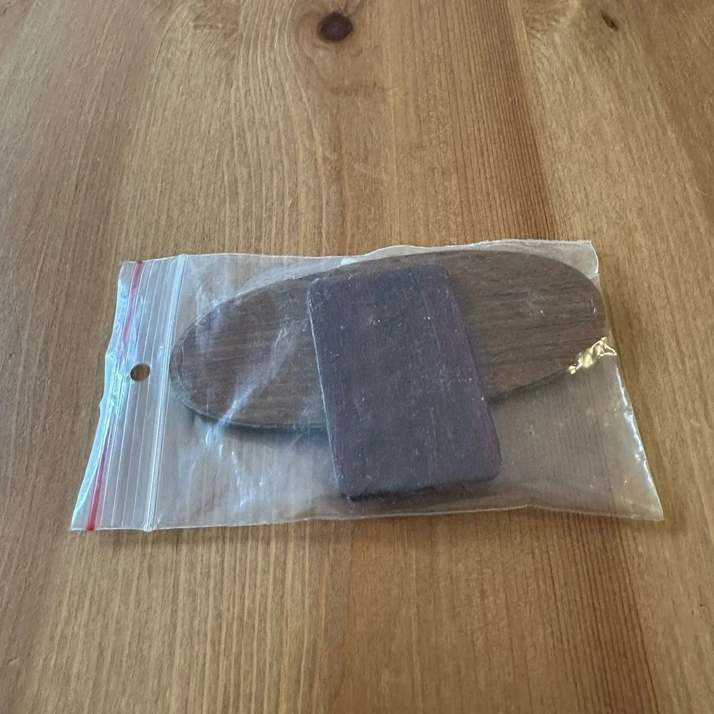 Vintage Dollhouse Oval Wall Mirror Miniature Furniture Dark Wood Plastic Frame